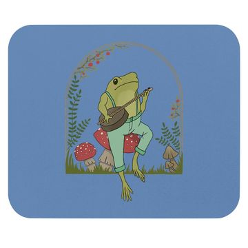 Discover Cottagecore Aesthetic Frog Playing Banjo On Mushroom Mouse Pad