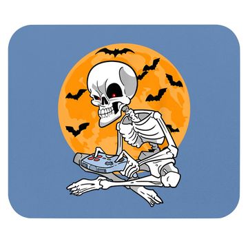Discover Gaming Skeleton Gamer Controller Halloween Mouse Pad