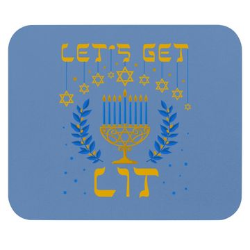 Discover Let's Get Lit Hanukkah Jew Menorah Mouse Pad