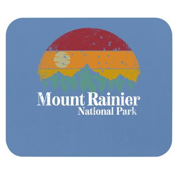 Discover Mount Rainier National Park Retro Style Hiking Vintage Mouse Pad