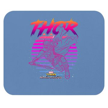Discover Marvel Thor Ragnarok 80s Retro Sunset Halftone Hero Mouse Pad