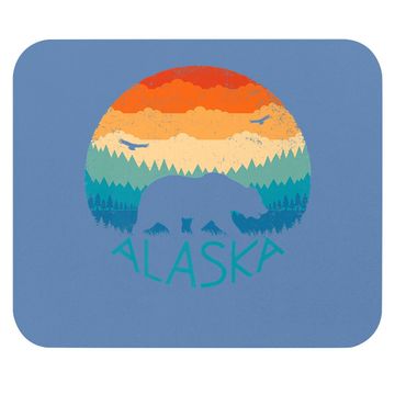 Discover Alaska Retro Grizzly Bear Mouse Pad