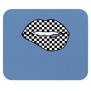 Discover Checkered Black White Lip Gift Checkerboard Mouse Pad
