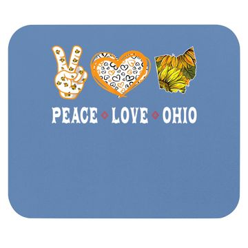 Discover Peace Love Ohio State Souvenirs Sunflower Mouse Pad
