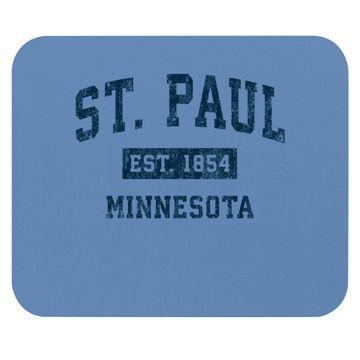 Discover St. Paul Minnesota Mn Vintage Sports Design Navy Print Mouse Pad