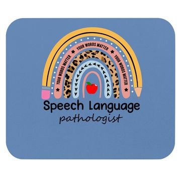 Discover Speech Therapy Leopard Rainbow Mouse Pad
