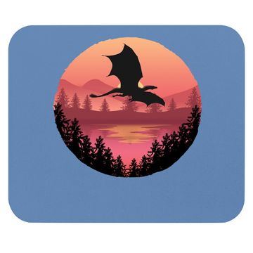 Discover Flying Dragon - Water Sunset Fantasy / Sci-fi Art Mouse Pad