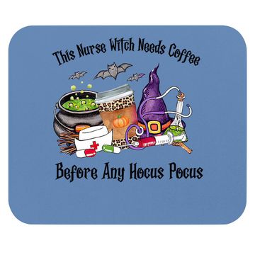 Discover This Nurse Witch Needs Coffee Before Hocus Pocus Halloween Mouse Pad