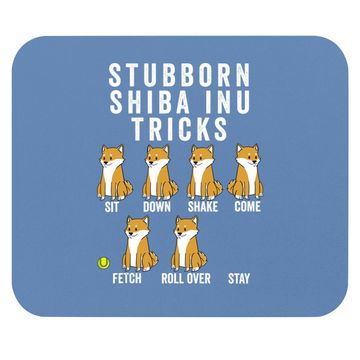 Discover Stubborn Shiba Inu Tricks Mouse Pad