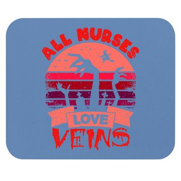 Discover Halloween Nurse Mouse Pad All Nurses Love Veins Vampire Mouse Pad