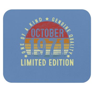 Discover Vintage Classic October 1971 Limited Edition 50th Birthday Mouse Pad