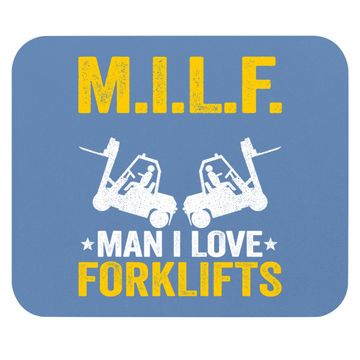 Discover M.i.l.f. Man I Love Forklifts Jokes Funny Forklift Driver Mouse Pad