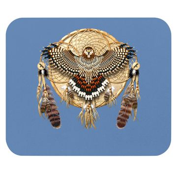 Discover Red-tail Hawk Dreamcatcher Mandala Classic Mouse Pad