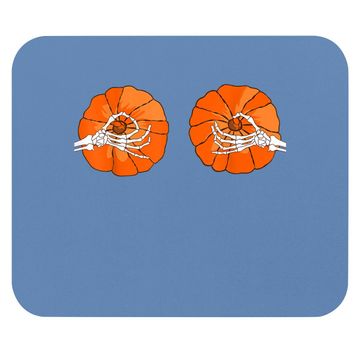 Discover Pumpkin Boobs Skeleton Hands Halloween Mouse Pad