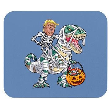Discover Donal Trump Riding Mummy Dinosaur T-rex Halloween Mouse Pad