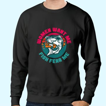 Discover Women Wants Me Fish Fear Me Classic Sweatshirts