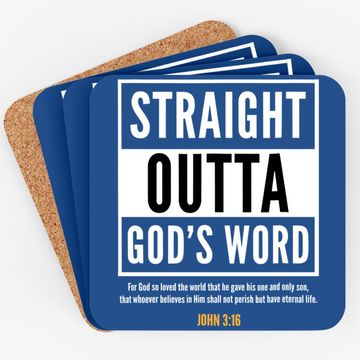 Discover Straight Putta Gods Word Christian Coaster