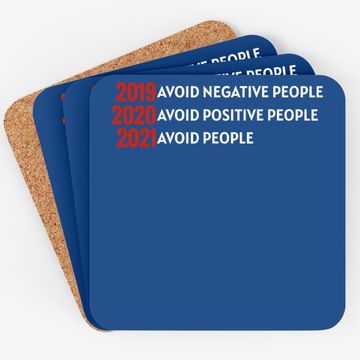Discover Avoid People Year 2021 Lockdown Social Distancing Coaster