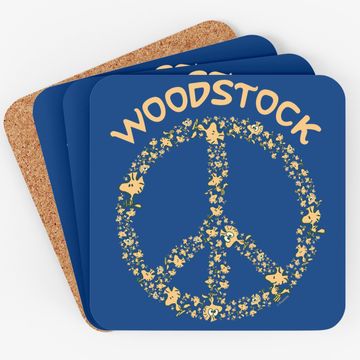 Discover Peanuts Woodstock 50th Anniversary Peace Sign Coaster