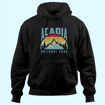 Discover Acadia National Park Maine Mountains Retro Hoodie