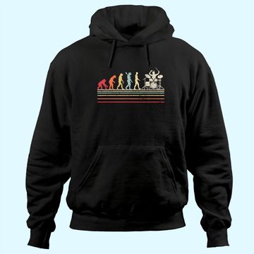 Discover Funny Drummer Hoodie. Retro Vintage Evolution Of Man Hoodie