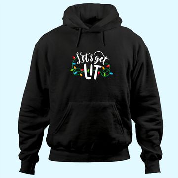 Discover Christmas Funny Pajamas Let's Get Lit Christmas Hoodie