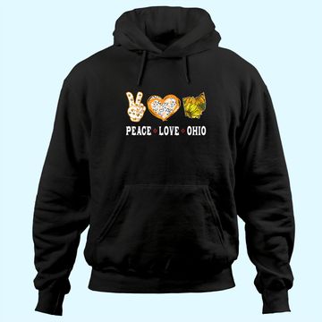 Discover Peace love Ohio State Souvenirs Sunflower Hoodie
