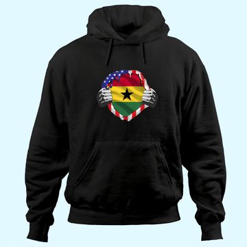 Discover Ghana Roots USA Flag Immigrant Hoodie