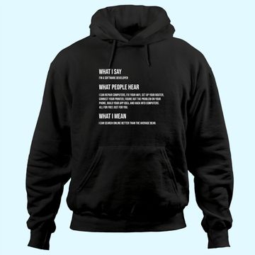 Discover I'm a Software Developer What I Say What I Mean Hoodie