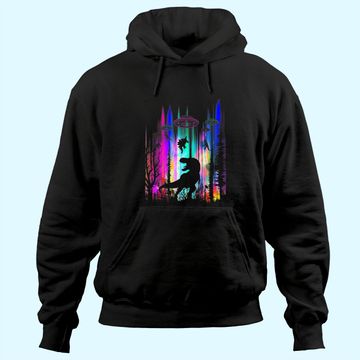 Discover Alien UFO T Rex Abduction Colorful Forest Hoodie