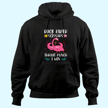 Discover Rock Paper Scissors Throat Punch I Win Flamingo Game Hoodie