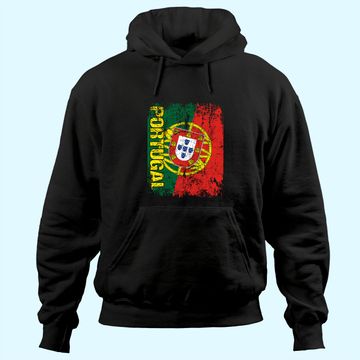 Discover Portugal Flag Vintage Distressed Hoodie
