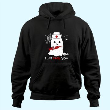 Discover Nurse Ghost I Will Stab You Hoodie