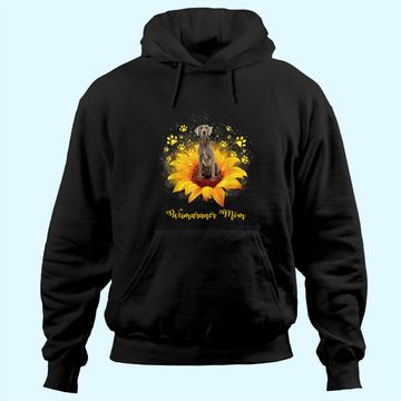 Discover Weimaraner Mom Sunflower With Dog Paw Hoodie