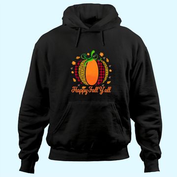Discover Happy Fall Y'all Pumpkin Leopard Cute Autumn Hoodie