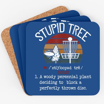 Discover Stupid Tree Disc Golf Vintage Coaster