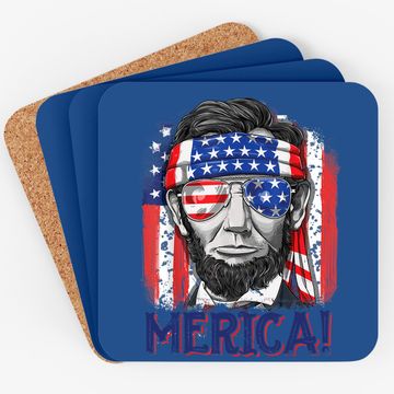 Discover Abraham Lincoln 4th Of July Merica American Flag Coaster