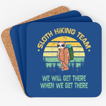 Discover Sloth Hiking Team Hiker Camper Funny Retro Coaster
