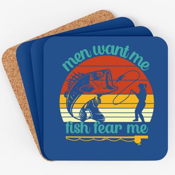 Discover Fishing Want Me Fish Fear Me Funny Vintage Gift Coaster