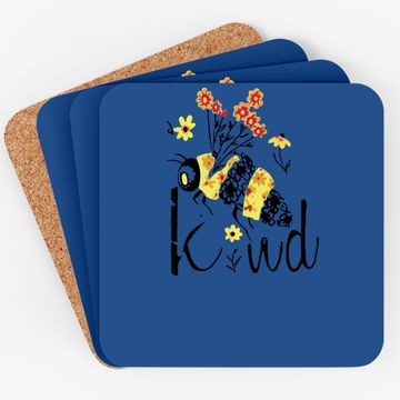 Discover Bee Kind Graphic Floral Coaster