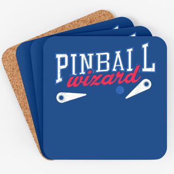 Discover Retro Pinball Wizard Print Coaster Arcade Game Lover Coaster