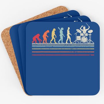 Discover Funny Drummer Coaster. Retro Vintage Evolution Of Man Coaster