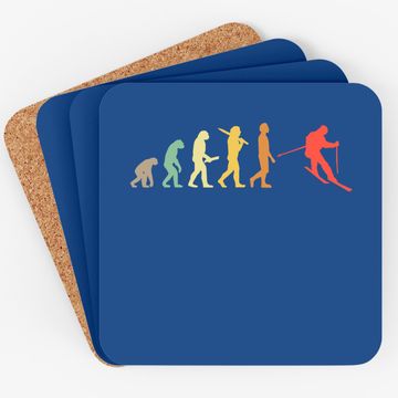 Discover Retro Skiing Evolution Gift For Skiers Coaster