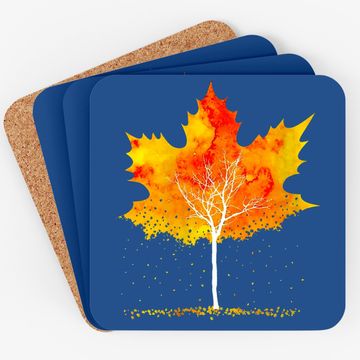 Discover Maple Leaf Autumn Tree Orange Fall Leaves Season Coaster