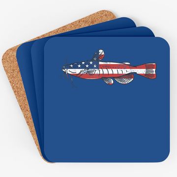 Discover Catfishing Coaster, Catfish Apparel, American Flag Fish Coaster