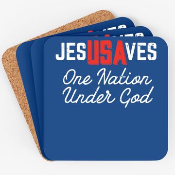 Discover Jesus Saves Usa One Nation Under God Jesus Christian Gift Coaster