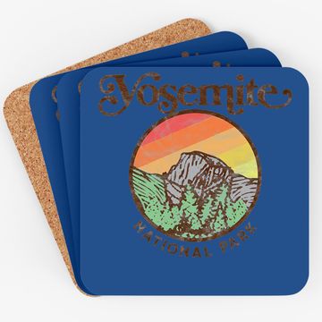 Discover Yosemite National Park Vintage Style Retro 80s Graphic Premium Coaster