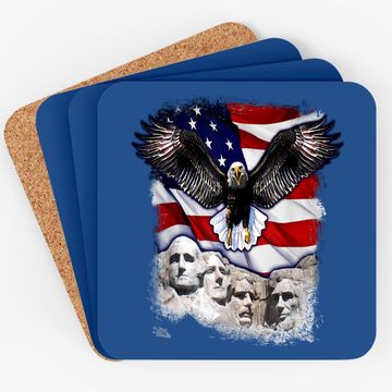 Discover 4th Of July American Bald Eagle Mount Rushmore 'merica Flag Coaster
