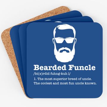 Discover Bearded Funcle Coaster Funny Uncle Vintage Style Coaster