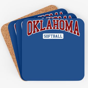 Discover Oklahoma Softball Classic Retro Style Softball Player Coaster